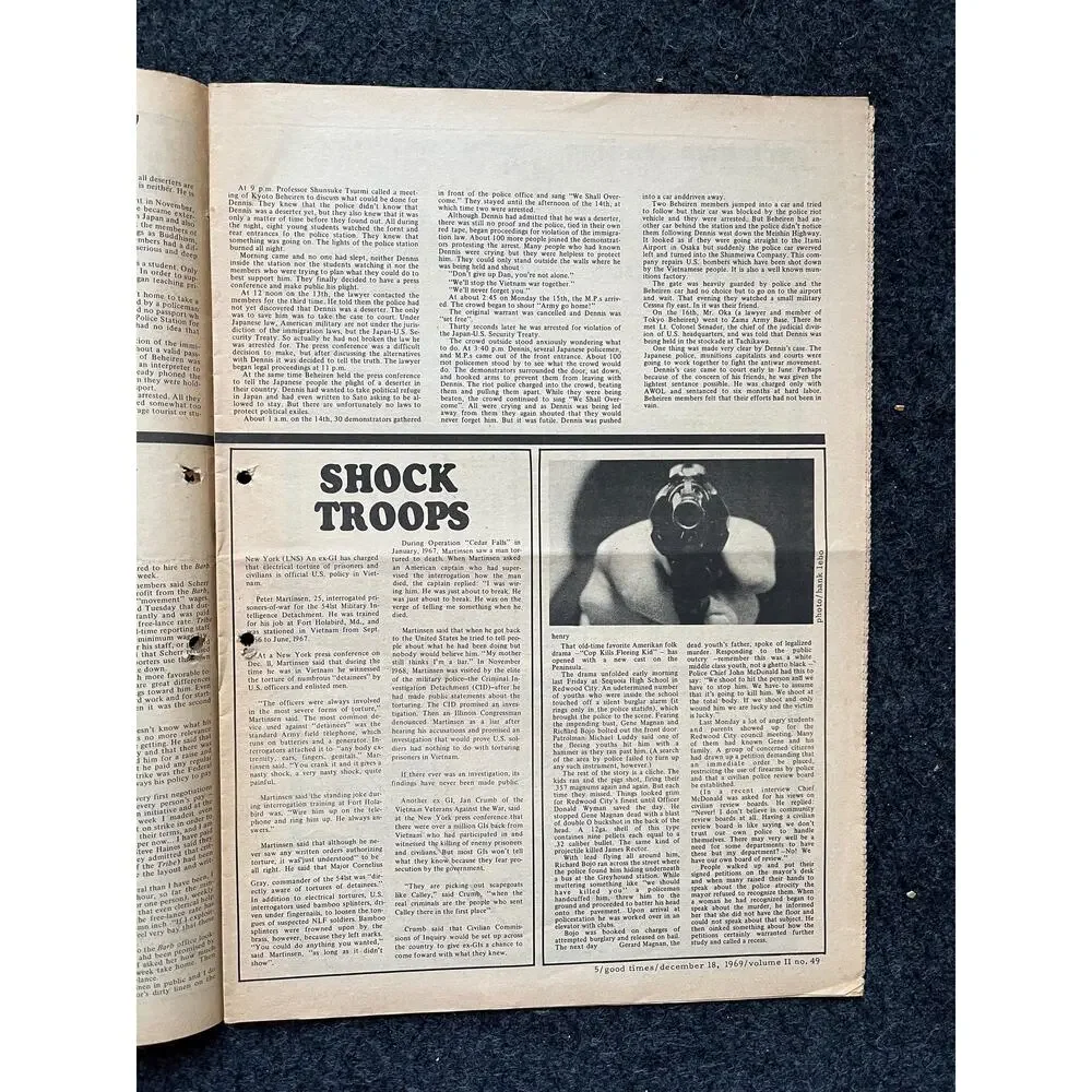 1969 Leftist Newspaper Vintage Ephemera Gifts, Vintage Zine, Good Times Decor,